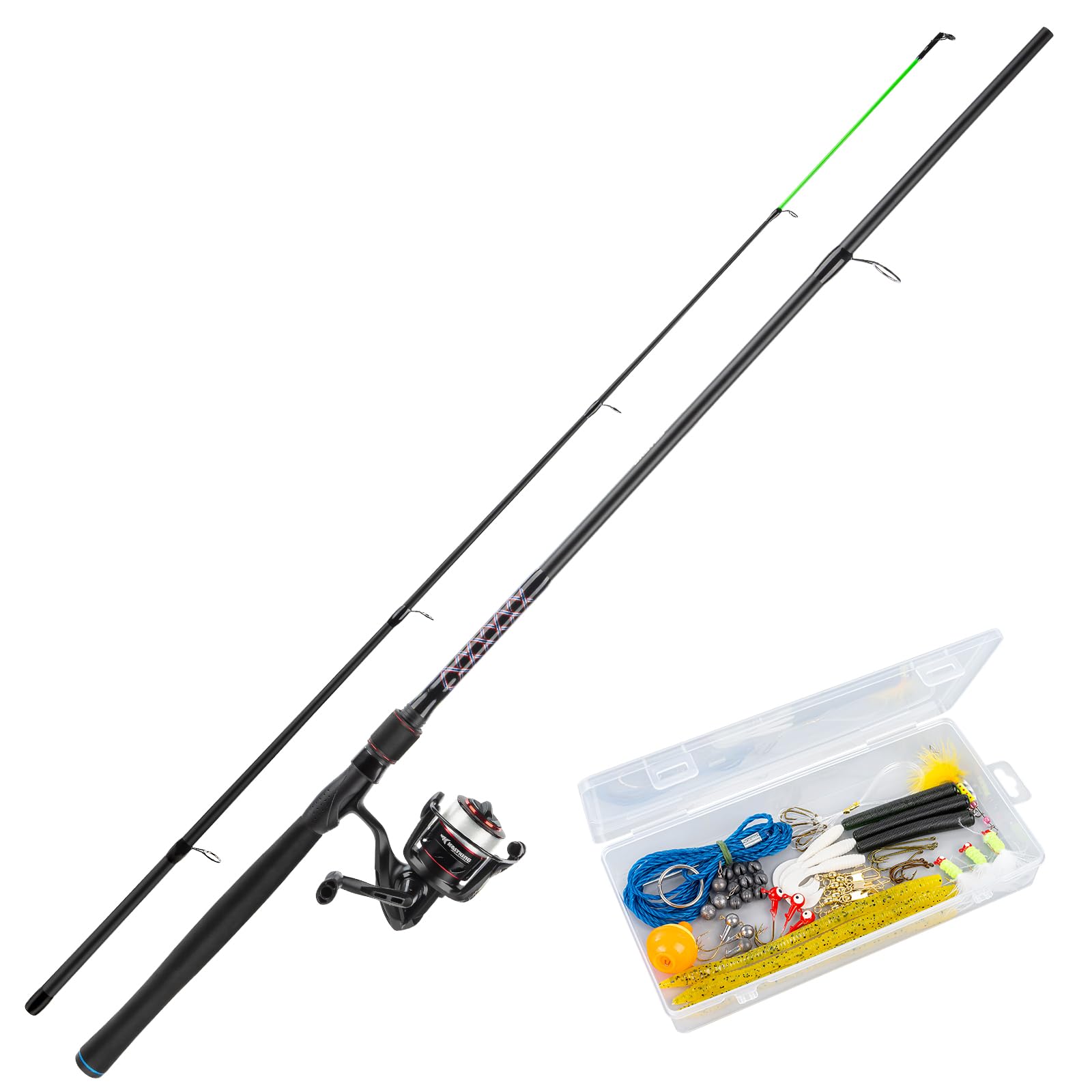 KastKing Brutus Fishing Rod and Reel Combo, Spinning & SpinCast Combo, Custom Tackle Kit, Pre-Spooled Line, Brute Tuff 2Pc Blanks, Stainless Steel Guide, EVA Handles, Custom Graphite Reel Seat - Image 9