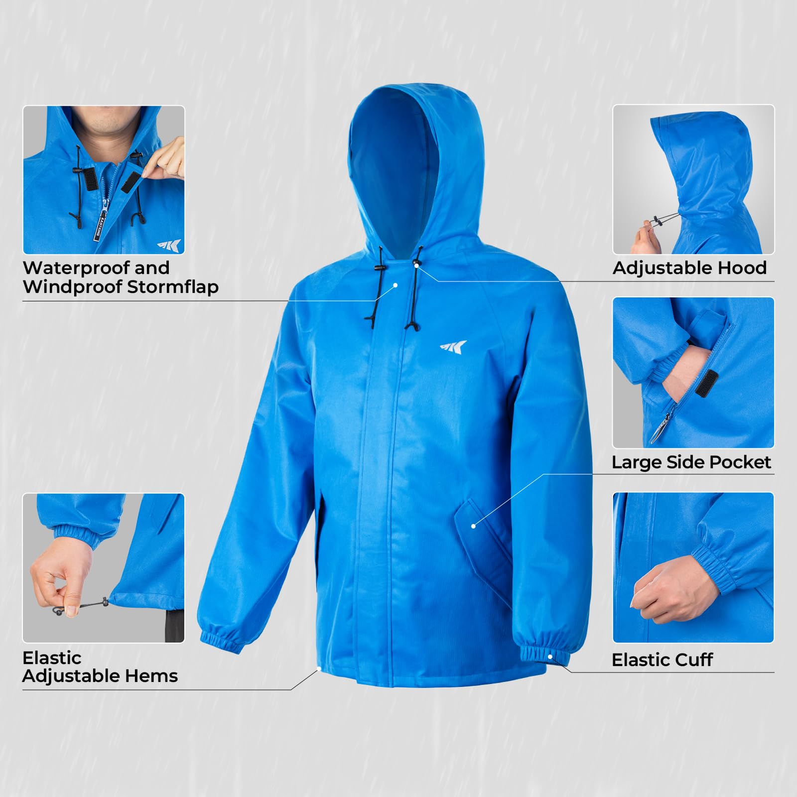 KastKing AquaLite Waterproof Rain Suit for Men and Women, Loose Fit, Lightweight, Durable Outdoor Gear for Fishing, Hiking - Image 4
