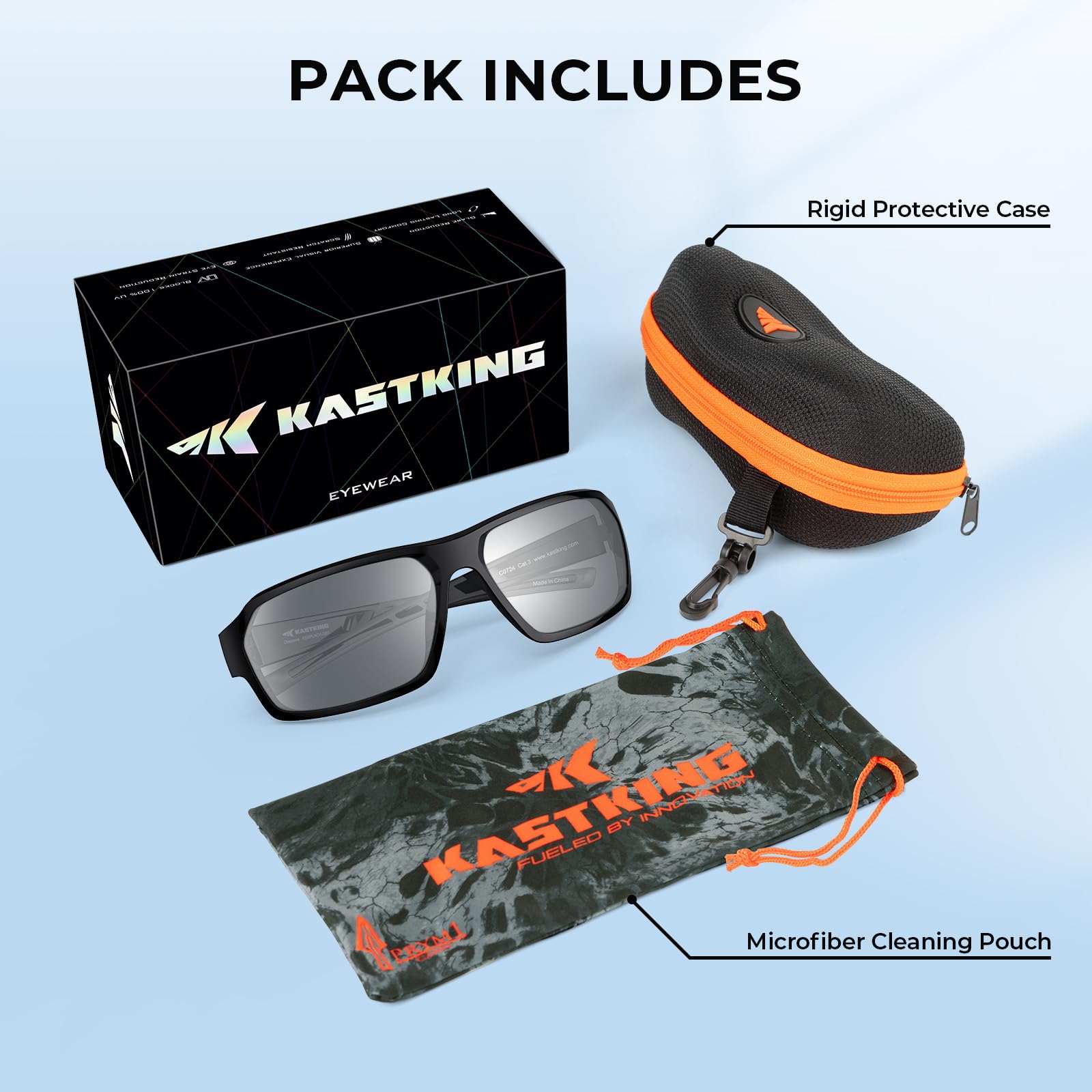 KastKing Chippewa Polarized Fishing Sunglasses, UV400 Protection Full Wrap Frame Sports Cycling Sunglasses, 1.0mm TAC Lenses - Image 7