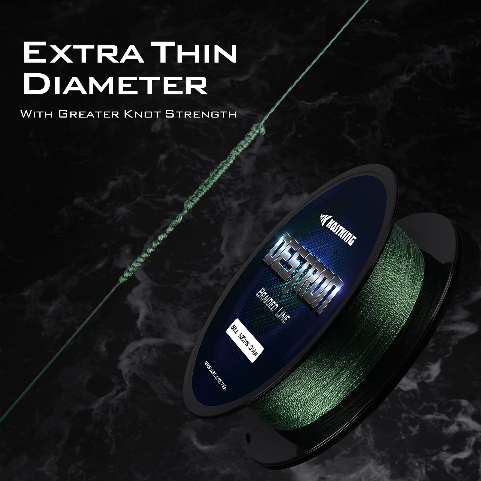 KastKing Destron Braided Fishing Line, Highly Abrasion Resistant, Improved Knot Strength, Ultra-Thin Diameter Superline, Zero Stretch & Memory, CFT “Color Fast Technology”, 75% Thinner Than Mono - Image 6