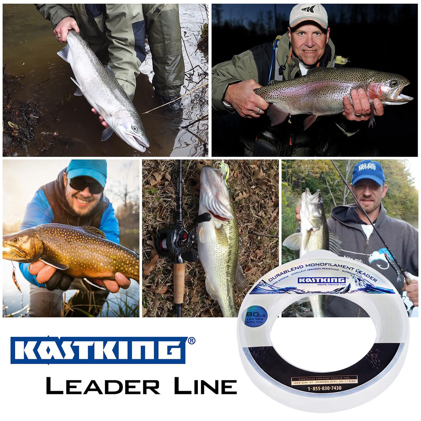 KastKing DuraBlend Monofilament Leader Line - Premium Saltwater Mono Leader Materials - Big Game Spool Size 120Yds/110M - Image 6