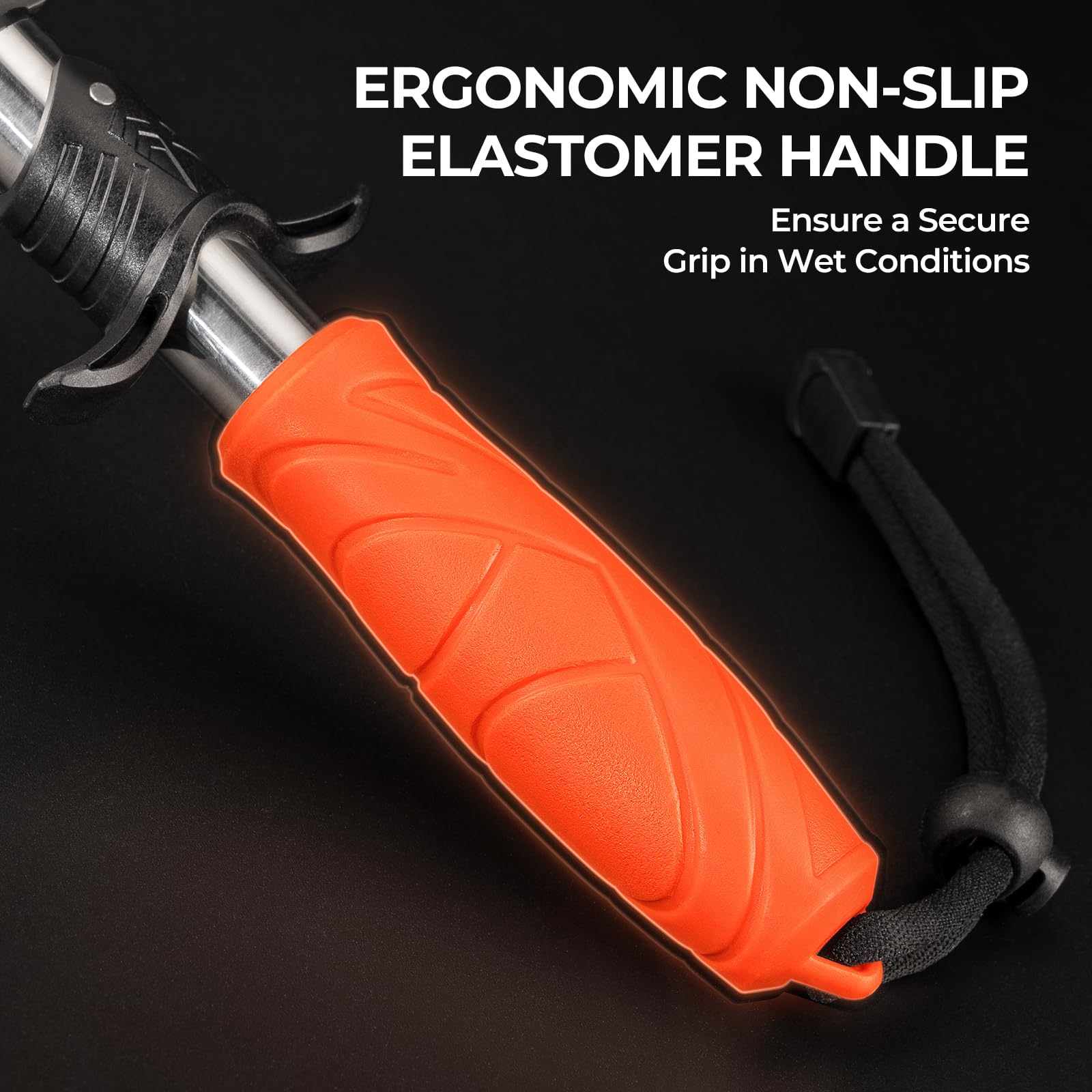 KastKing Paradox 9" Lip Grip, Corrosion-Resistant Stainless Steel Fish Landing Tool with Non-Slip Elastomer Handle, Easy-Use Trigger,and Adjustable Wrist Strap for Secure Fishing - Image 3