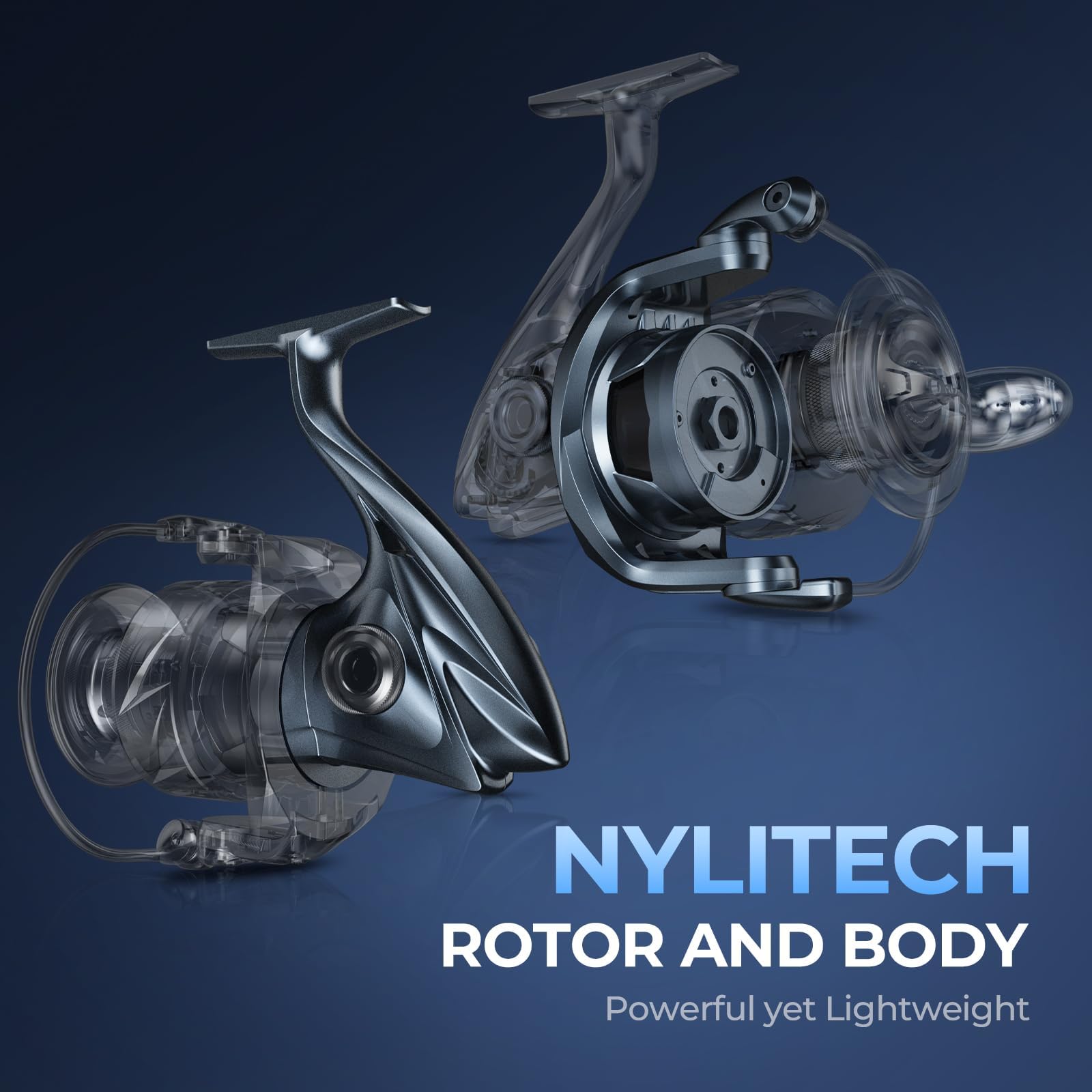 KastKing ReKon Saltwater Spinning Fishing Reel – Up to 55LBs Max Drag Big Game Fishing Reel - Innovative NyliTech Body- Water Resistant - MaxiDur 5+1+1 Corrosion-Resistance Bearing System - Image 4