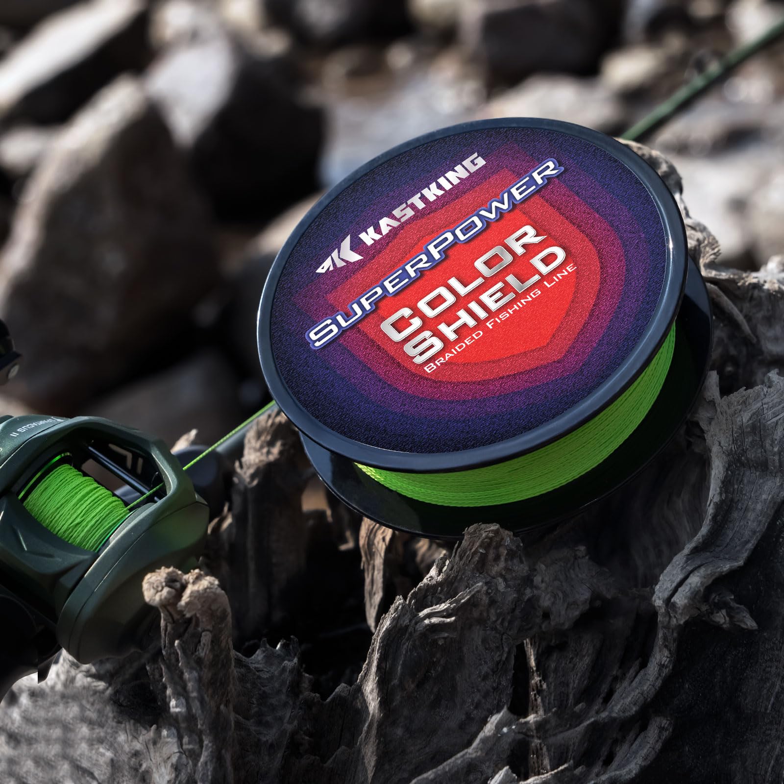KastKing Superpower ColorShield Braided Fishing Line - Colorfast Braided Line, 100% Solution Dyed UHMWPE Fiber, Smooth & Strong Superline, Near Zero Stretch, Sensitive, High Abrasion Resistance - Image 7
